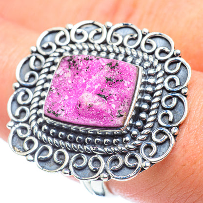Cobalto Calcite Druzy Rings handcrafted by Ana Silver Co - RING57743