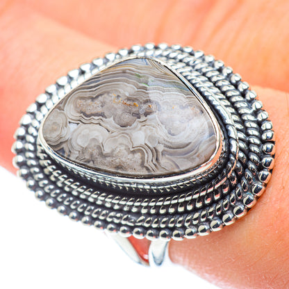 Laguna Lace Agate Rings handcrafted by Ana Silver Co - RING57753