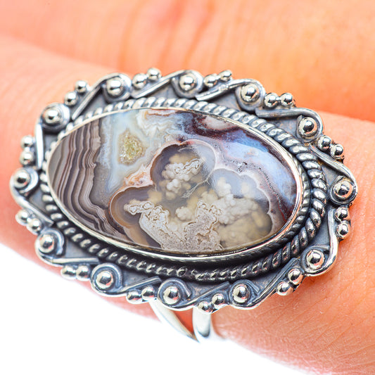 Laguna Lace Agate Rings handcrafted by Ana Silver Co - RING57765