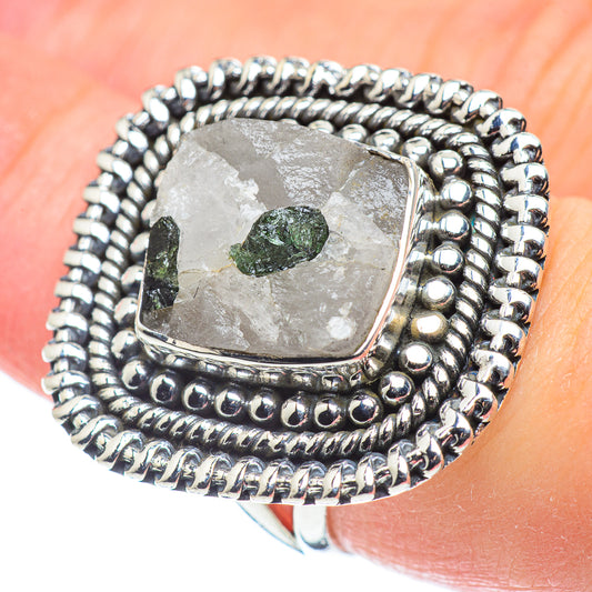 Green Tourmaline In Quartz Rings handcrafted by Ana Silver Co - RING57774