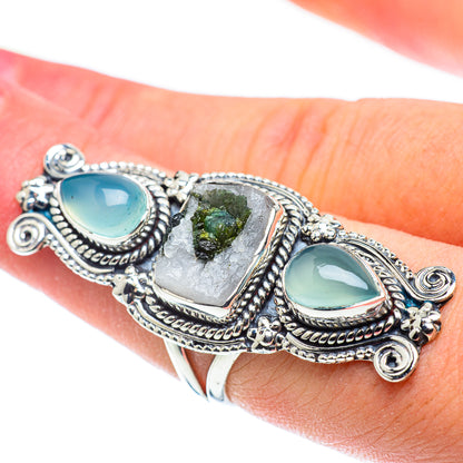 Green Quart Crystal Rings handcrafted by Ana Silver Co - RING57779