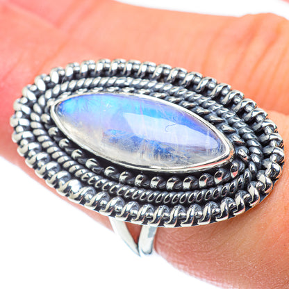 Rainbow Moonstone Rings handcrafted by Ana Silver Co - RING57800
