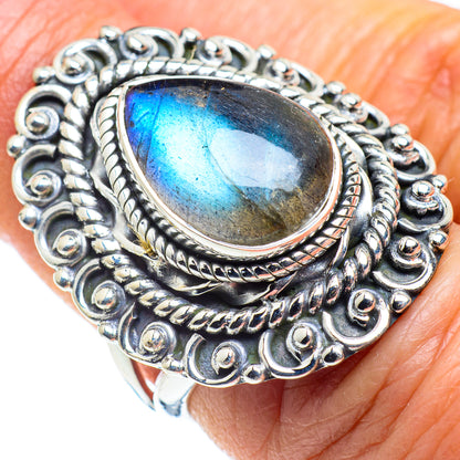 Labradorite Rings handcrafted by Ana Silver Co - RING57838