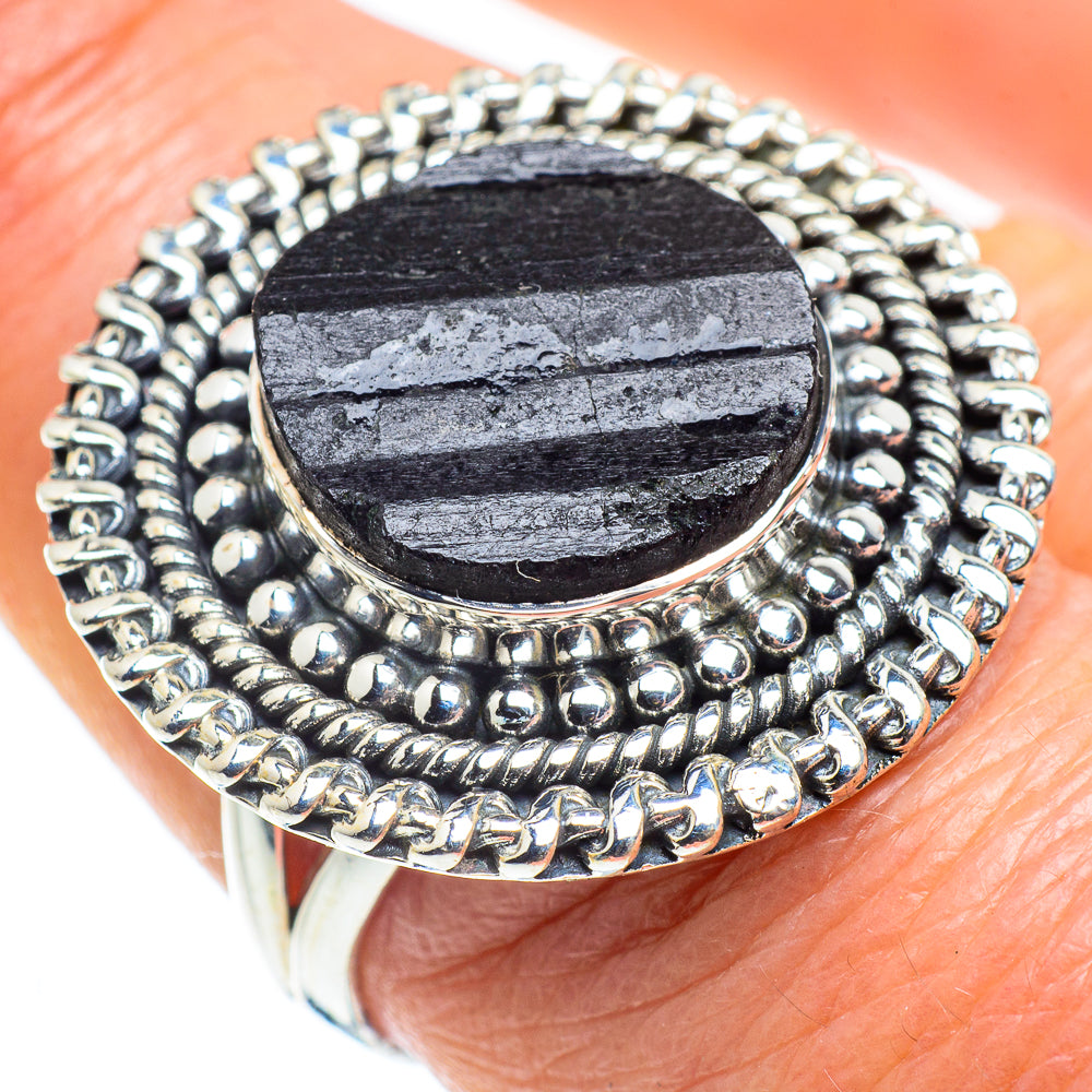 Black Tourmaline Rings handcrafted by Ana Silver Co - RING57844