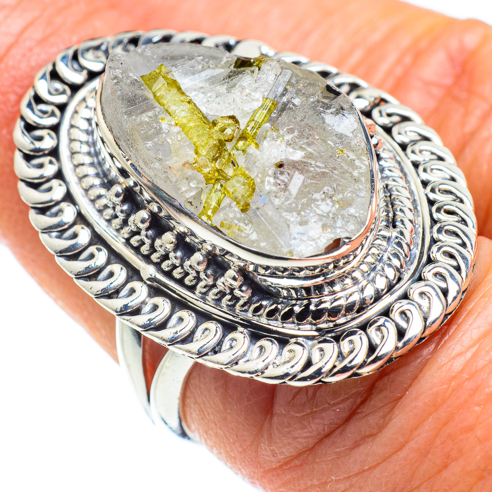 Green Quartz Crystal Rings handcrafted by Ana Silver Co - RING57848