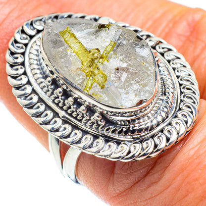 Green Quartz Crystal Rings handcrafted by Ana Silver Co - RING57848