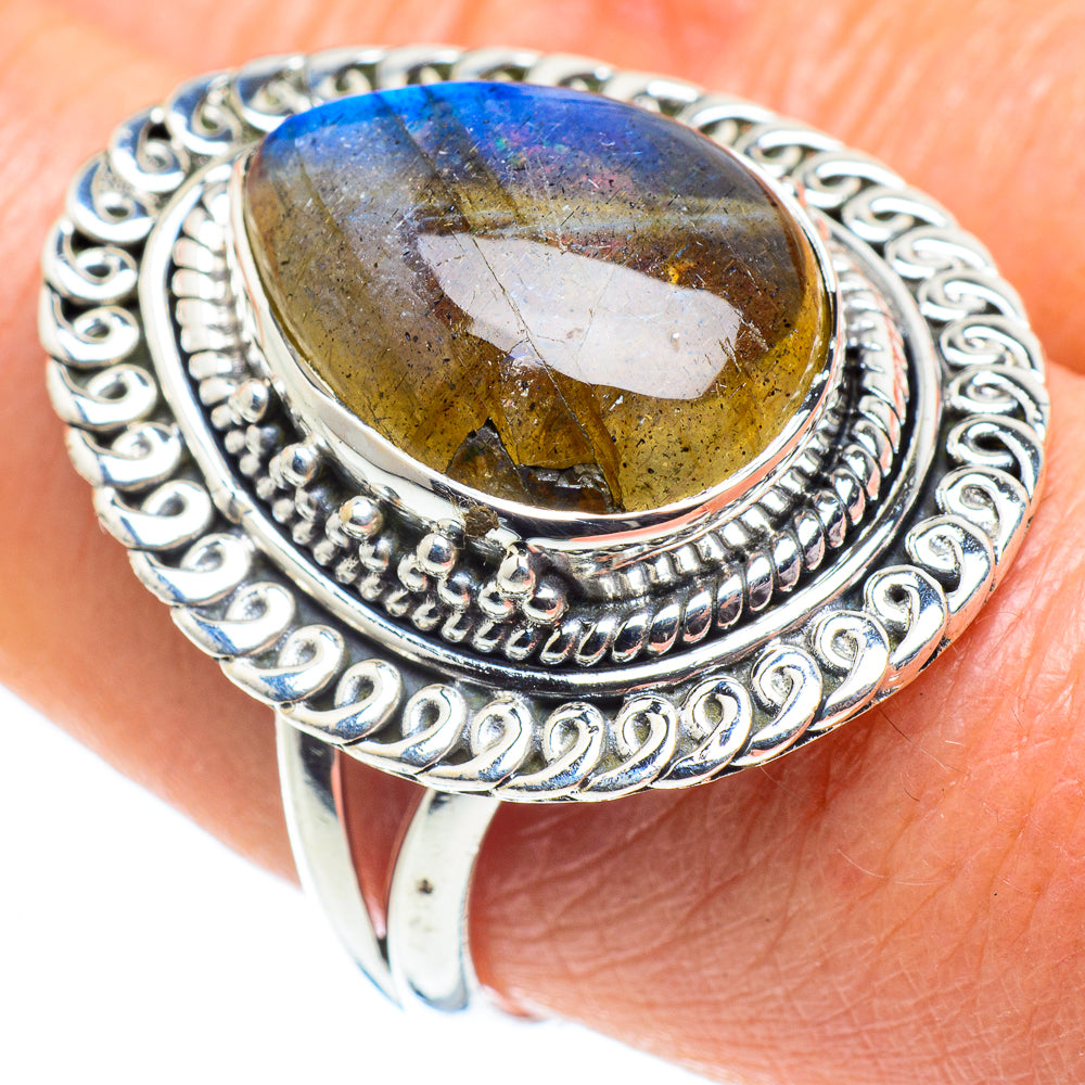 Labradorite Rings handcrafted by Ana Silver Co - RING57882