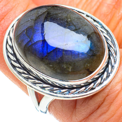 Labradorite Rings handcrafted by Ana Silver Co - RING57887
