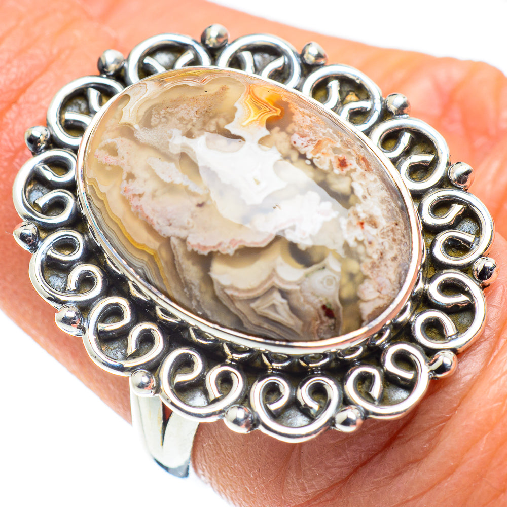 Laguna Lace Agate Rings handcrafted by Ana Silver Co - RING57896