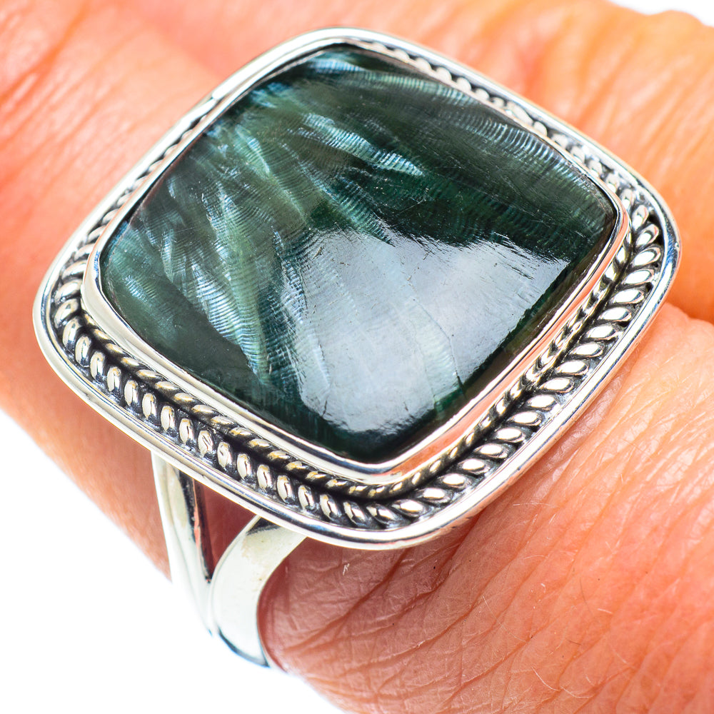 Seraphinite Rings handcrafted by Ana Silver Co - RING57936