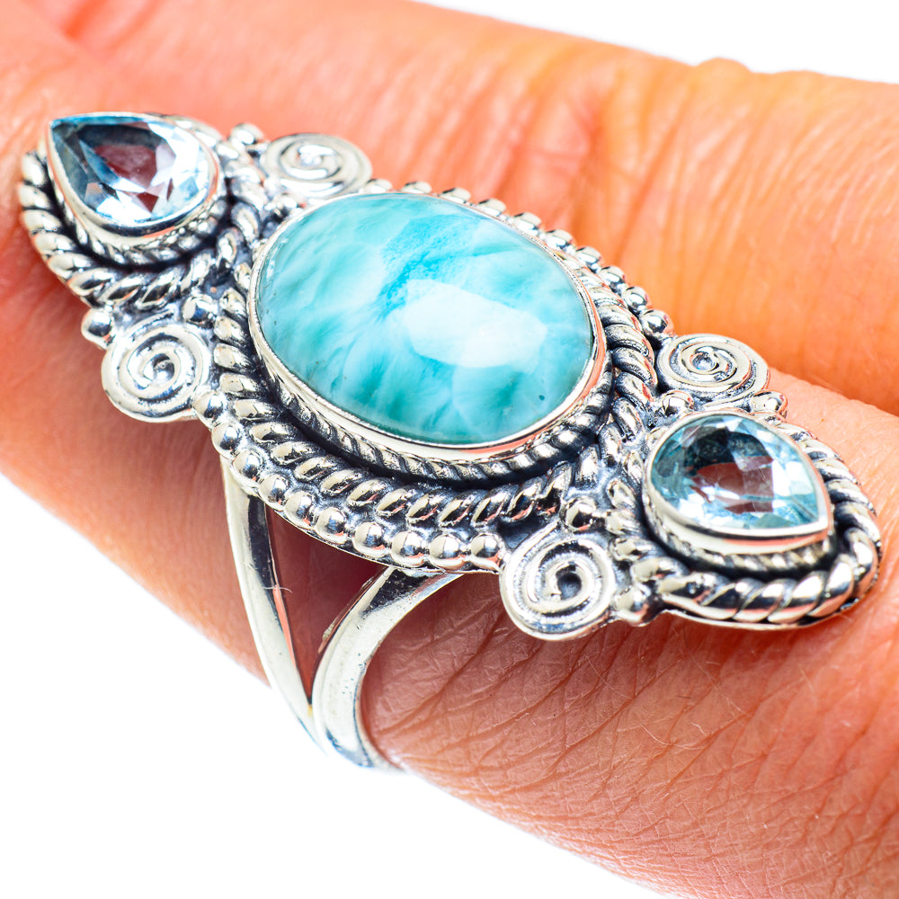 Larimar Rings handcrafted by Ana Silver Co - RING57943
