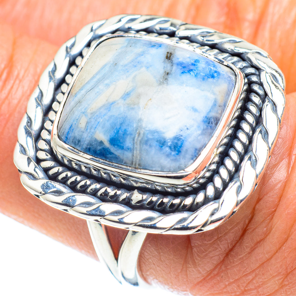 Blue Scheelite Rings handcrafted by Ana Silver Co - RING58032