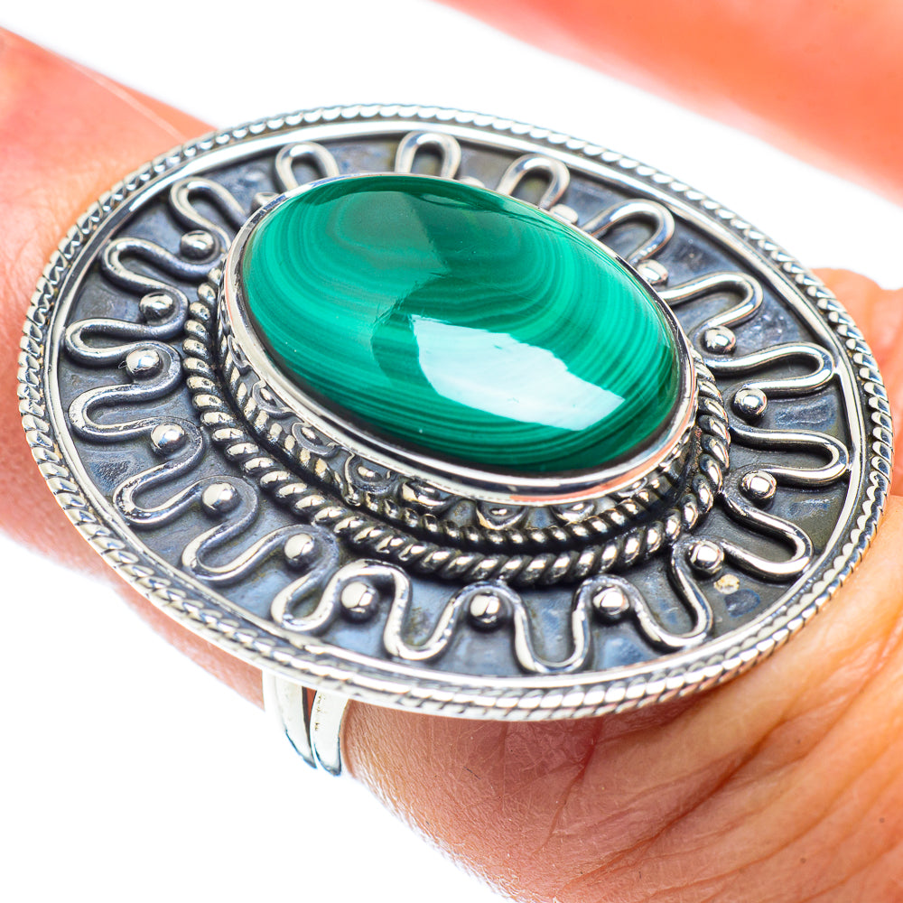 Malachite Rings handcrafted by Ana Silver Co - RING58041