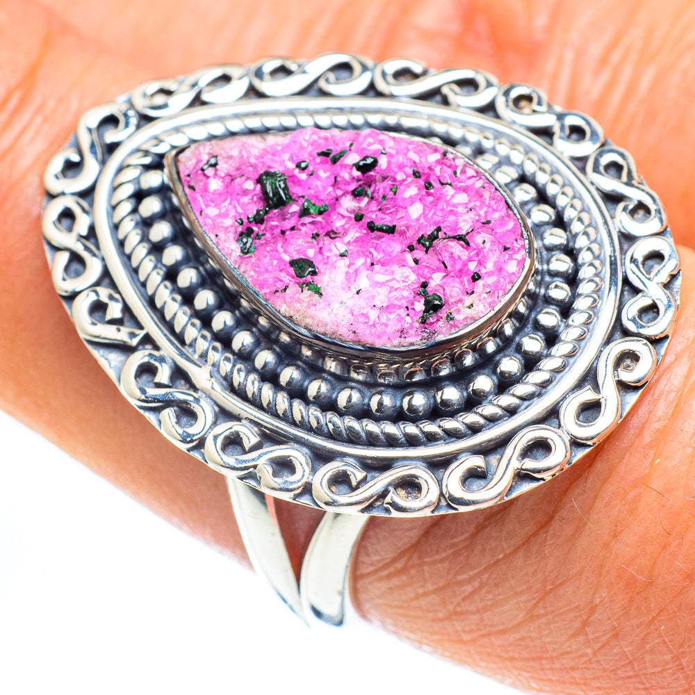Cobalto Calcite Druzy Rings handcrafted by Ana Silver Co - RING58057