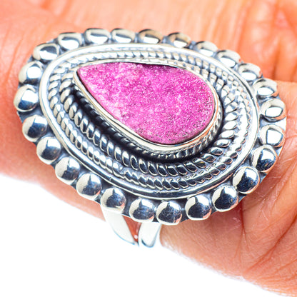 Cobalto Calcite Druzy Rings handcrafted by Ana Silver Co - RING58065