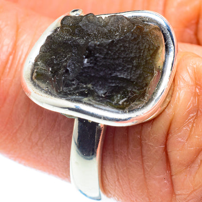 Czech Moldavite Rings handcrafted by Ana Silver Co - RING58080