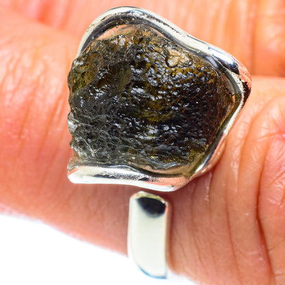 Czech Moldavite Rings handcrafted by Ana Silver Co - RING58081