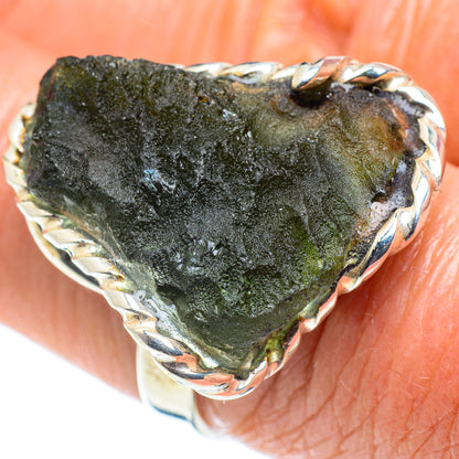 Czech Moldavite Rings handcrafted by Ana Silver Co - RING58082