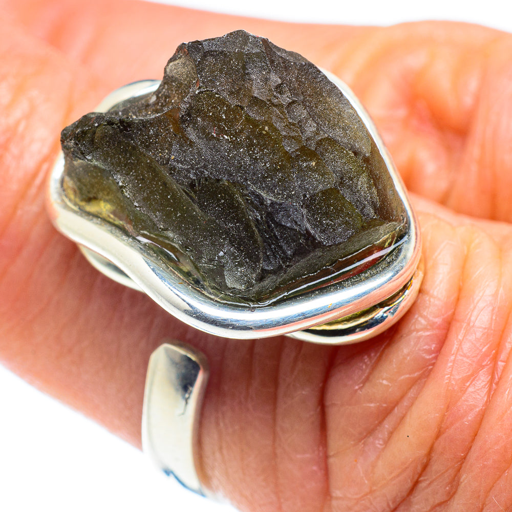 Czech Moldavite Rings handcrafted by Ana Silver Co - RING58084