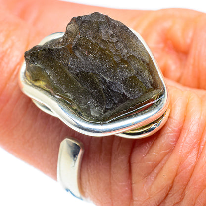 Czech Moldavite Rings handcrafted by Ana Silver Co - RING58084