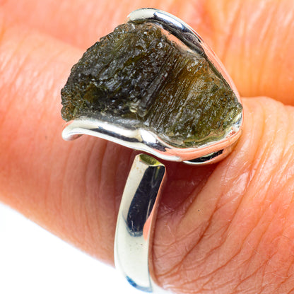 Czech Moldavite Rings handcrafted by Ana Silver Co - RING58086