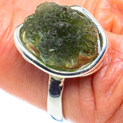 Czech Moldavite Rings handcrafted by Ana Silver Co - RING58094