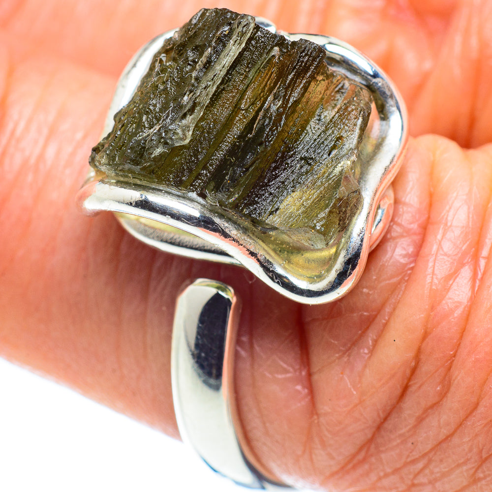 Czech Moldavite Rings handcrafted by Ana Silver Co - RING58100