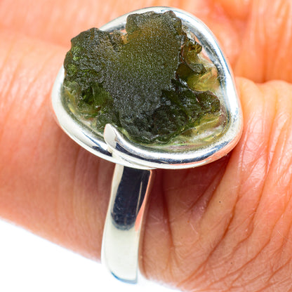 Czech Moldavite Rings handcrafted by Ana Silver Co - RING58104