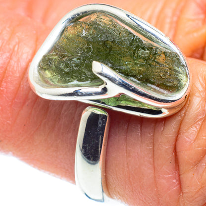 Czech Moldavite Rings handcrafted by Ana Silver Co - RING58105