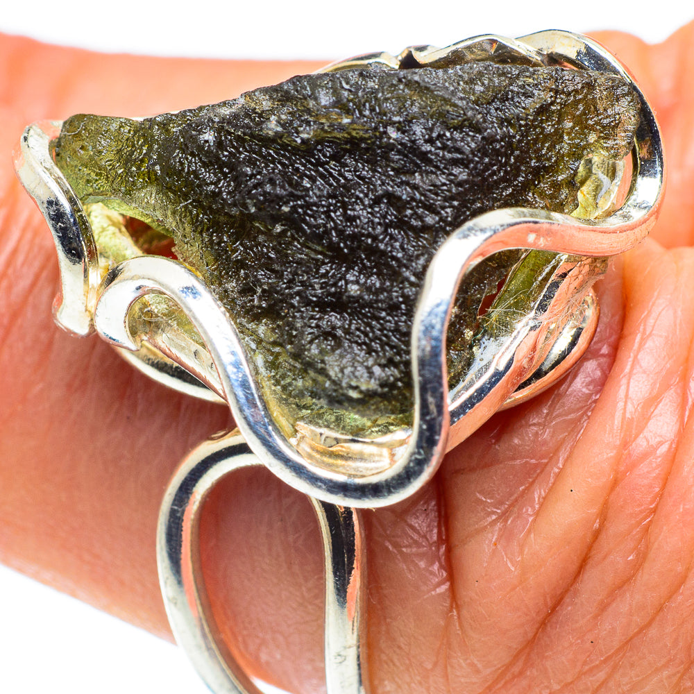 Czech Moldavite Rings handcrafted by Ana Silver Co - RING58107