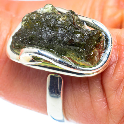 Czech Moldavite Rings handcrafted by Ana Silver Co - RING58109