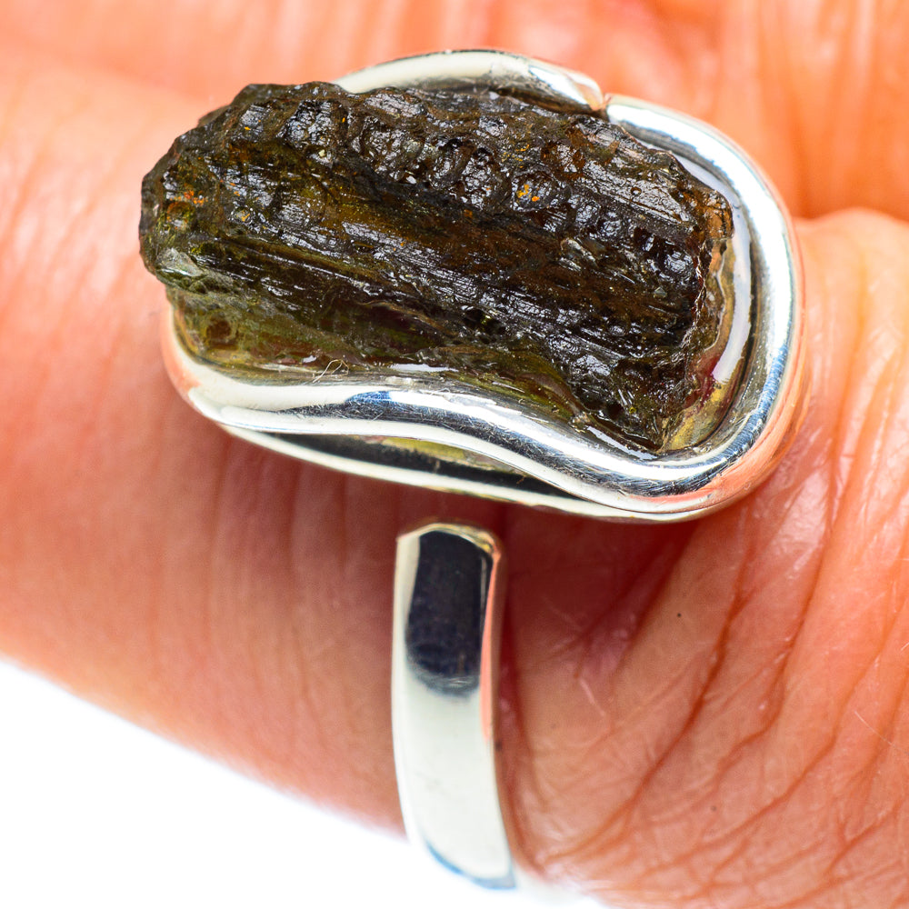 Czech Moldavite Rings handcrafted by Ana Silver Co - RING58112