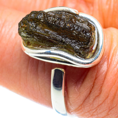 Czech Moldavite Rings handcrafted by Ana Silver Co - RING58112