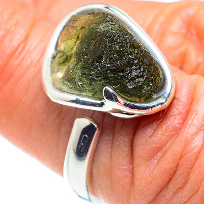 Czech Moldavite Rings handcrafted by Ana Silver Co - RING58114