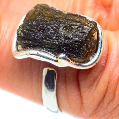 Czech Moldavite Rings handcrafted by Ana Silver Co - RING58125