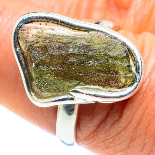 Czech Moldavite Rings handcrafted by Ana Silver Co - RING58127