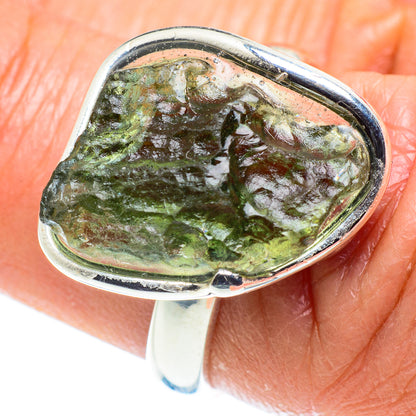 Czech Moldavite Rings handcrafted by Ana Silver Co - RING58129