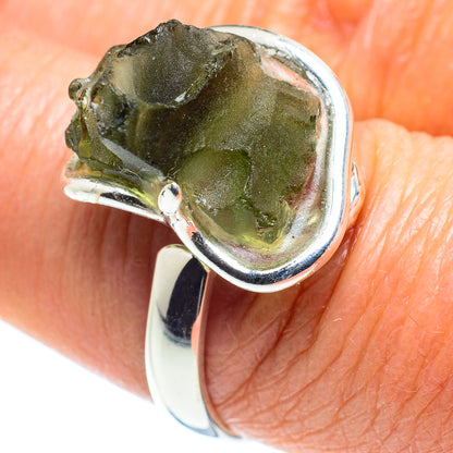 Czech Moldavite Rings handcrafted by Ana Silver Co - RING58130
