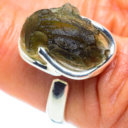 Czech Moldavite Rings handcrafted by Ana Silver Co - RING58133