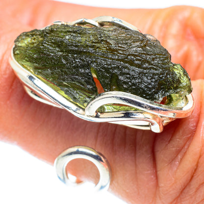 Czech Moldavite Rings handcrafted by Ana Silver Co - RING58135