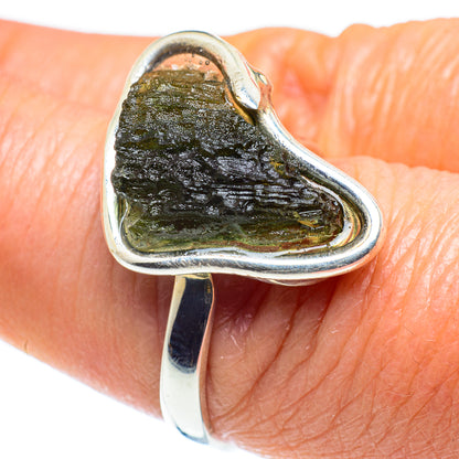Czech Moldavite Rings handcrafted by Ana Silver Co - RING58136