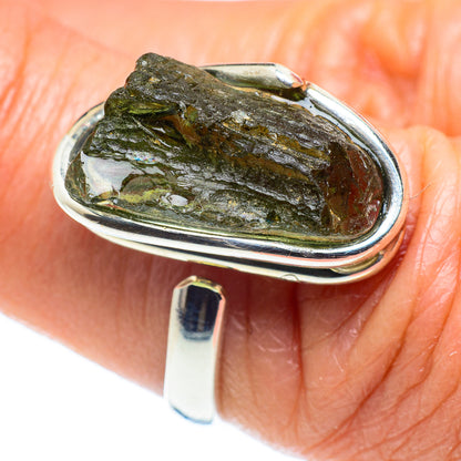 Czech Moldavite Rings handcrafted by Ana Silver Co - RING58144
