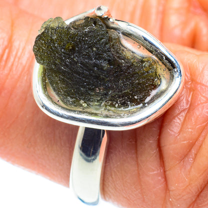 Czech Moldavite Rings handcrafted by Ana Silver Co - RING58146