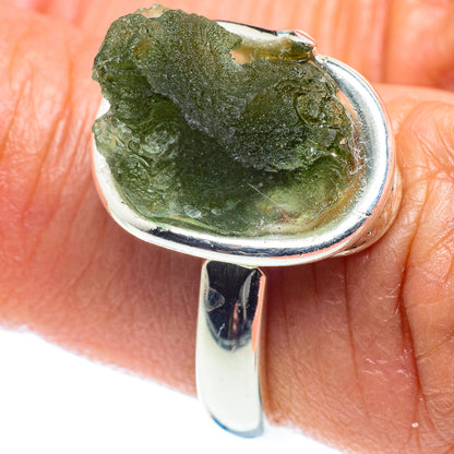 Czech Moldavite Rings handcrafted by Ana Silver Co - RING58152