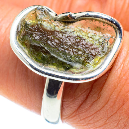 Czech Moldavite Rings handcrafted by Ana Silver Co - RING58165