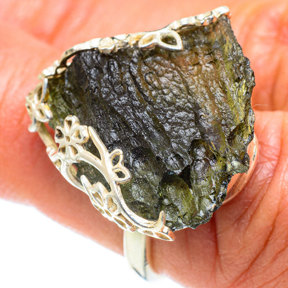 Czech Moldavite Rings handcrafted by Ana Silver Co - RING58166