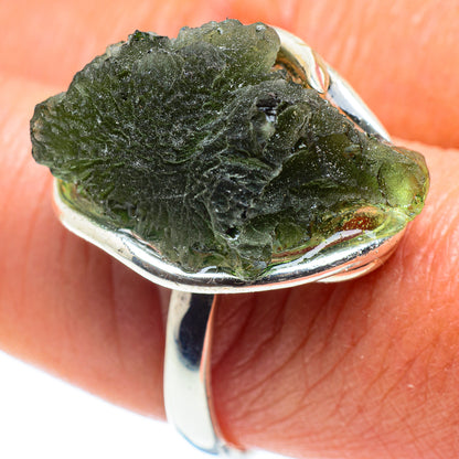 Czech Moldavite Rings handcrafted by Ana Silver Co - RING58167