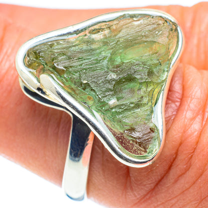 Czech Moldavite Rings handcrafted by Ana Silver Co - RING58172