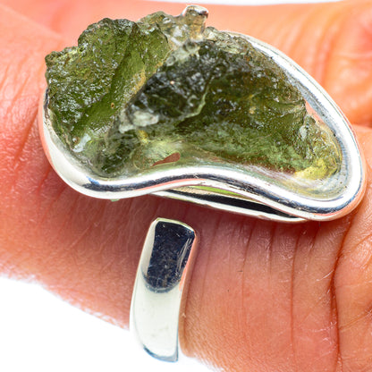 Czech Moldavite Rings handcrafted by Ana Silver Co - RING58178