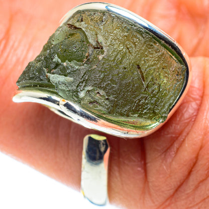 Czech Moldavite Rings handcrafted by Ana Silver Co - RING58199